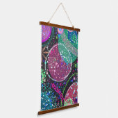 De ringen van Saturnus: Maximalistische abstracte  Hangend Wandkleed (Gebogen)