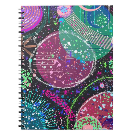 De ringen van Saturnus: Maximalistische abstracte Notitieboek (Voorkant)