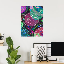 De ringen van Saturnus: Maximalistische abstracte  Poster
