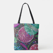 De ringen van Saturnus: Maximalistische abstracte Tote Bag (Achterkant)