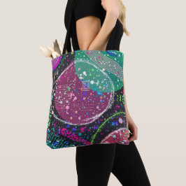 De ringen van Saturnus: Maximalistische abstracte  Tote Bag