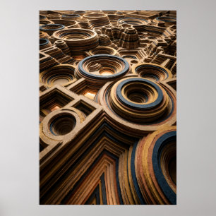 De Ringen van Tijd Heilige Geometrie Muurkunst Poster