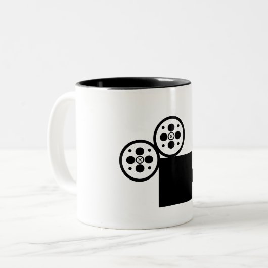 De ringer 11oz van de camera mok (wit) (Voorkant links)