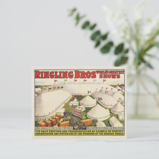 De Ringling Bros. circus Briefkaart (Staand voorkant)