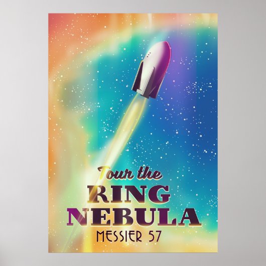 De Ringnevel (Messier 57) Poster voor ruimtereizen (Voorkant)