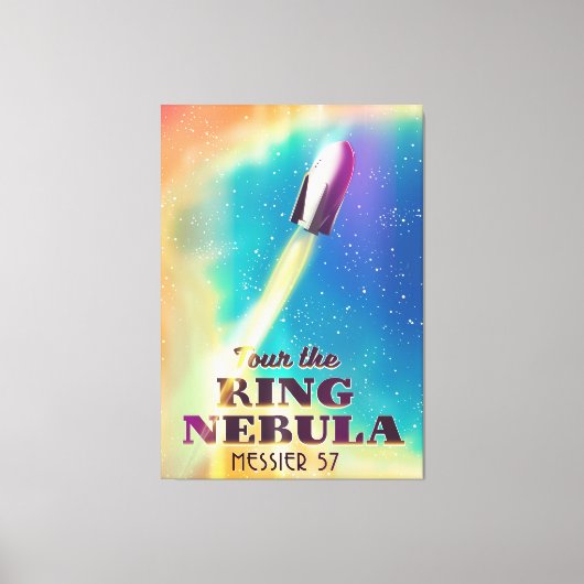 De Ringnevel (Messier 57) Poster voor ruimtereizen Canvas Afdruk (Voorkant)