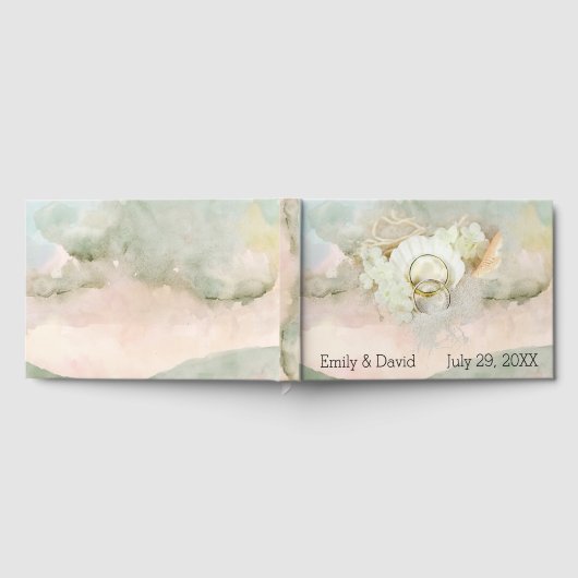 De Rings van het huwelijk in Seashell en Zand Gastenboek (Volledig)