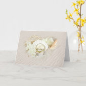 De Rings van het huwelijk in Seashell en Zand Kaart (Gele Bloem)