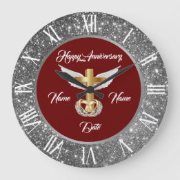 De Rings van het huwelijk passen Zilveren Jubileum Grote Klok