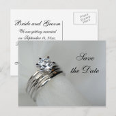 De Rings van het huwelijk sparen de Datum Aankondi Aankondigingskaart (Voorkant / Achterkant)