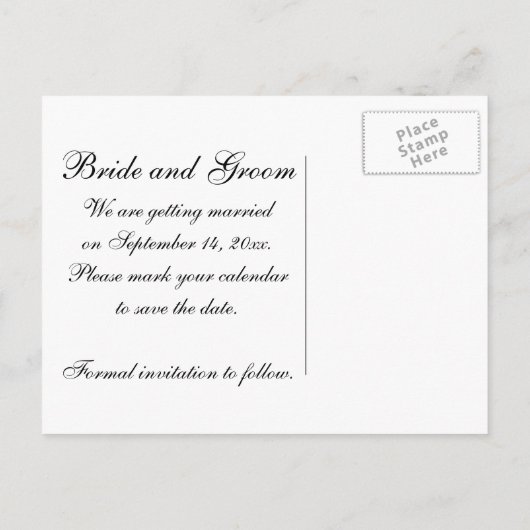 De Rings van het huwelijk sparen de Datum Aankondi Aankondigingskaart (Achterkant)