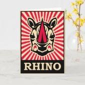De Rinoceros van het pop-art Kaart (Gele Bloem)