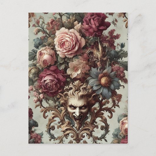 🌺 De Riot tot Bloei – Gotisch Victoriaans Feestdagenkaart (Voorkant)