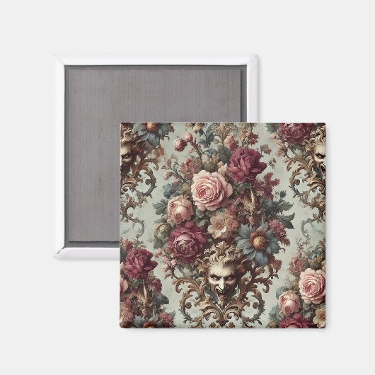 🌺 De Riot tot Bloei – Gotische Barokke Bloemen Magneet (Voorkant / Achterkant)