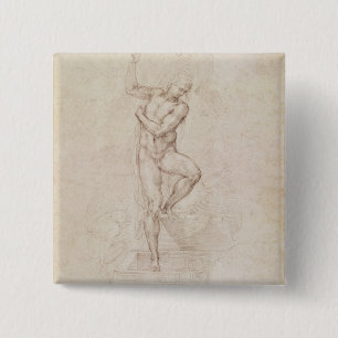 De Risen Christus Vierkante Button 5,1 Cm