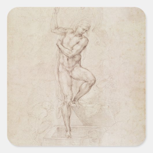 De Risen Christus Vierkante Sticker (Voorkant)