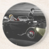 De Rit B&W van de vreugde Zandsteen Onderzetter (Voorkant)