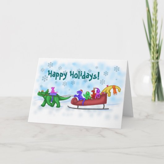 De Rit van de Ar van de dinosaurus Feestdagen Kaart (Voorkant)