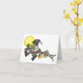 De Rit van de bezem - de Kaart van Halloween (Gele Bloem)