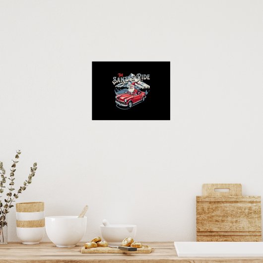 De rit van de kerstman. poster (Keuken)