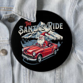 de rit van de kerstman. ronde button 6,0 cm (In situ)