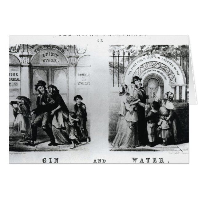 De rivaliserende fonteinen of gin en water (Voorkant Horizontaal)