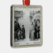 De rivaliserende fonteinen of gin en water metalen ornament (Rechts)