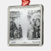 De rivaliserende fonteinen of gin en water metalen ornament (Links)