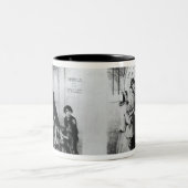 De rivaliserende fonteinen of gin en water tweekleurige koffiemok (Center)