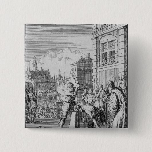 De Riven Shield Vierkante Button 5,1 Cm (Voorkant)