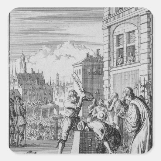 De Riven Shield Vierkante Sticker (Voorkant)