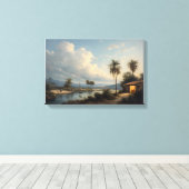 De Riverside Haven in de schemering Canvas Afdruk (Insitu (Houten vloer))