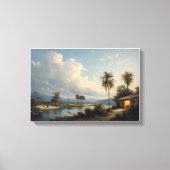 De Riverside Haven in de schemering Canvas Afdruk (Voorkant)