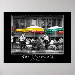 De Riverwalk in San Antonio, Texas Poster
