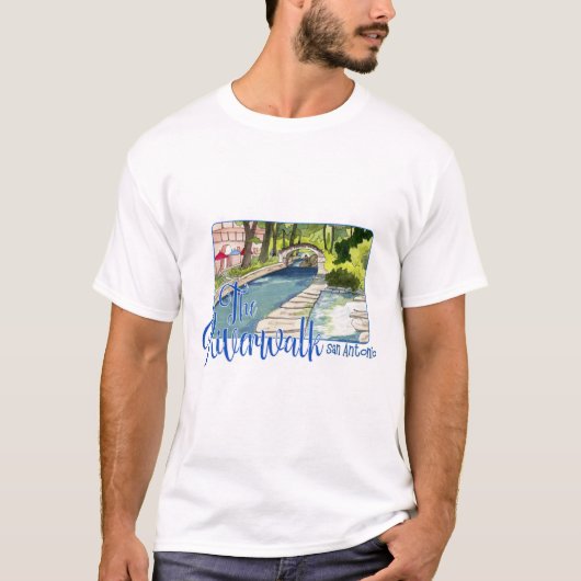 De Riverwalk, San Antonio Texas T-shirt (Voorkant)