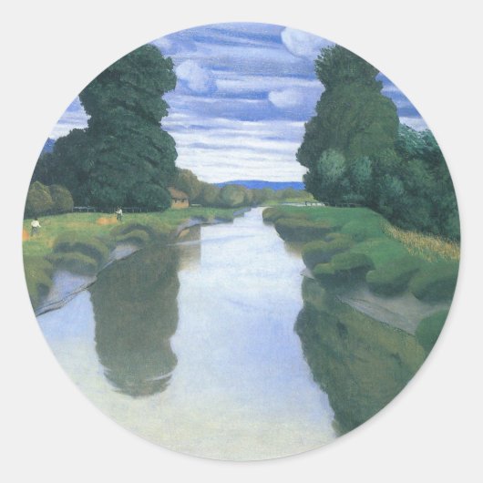 De rivier de Berville, Felix Vallotton, Fine Art Ronde Sticker (Voorkant)