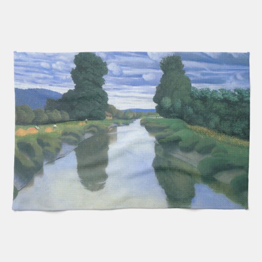 De rivier de Berville, Felix Vallotton, Fine Art Theedoek (Horizontaal)