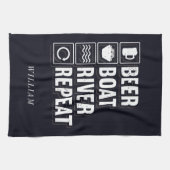 De rivier de Boat van Beer en Drink de persoonlijk Theedoek (Horizontaal)