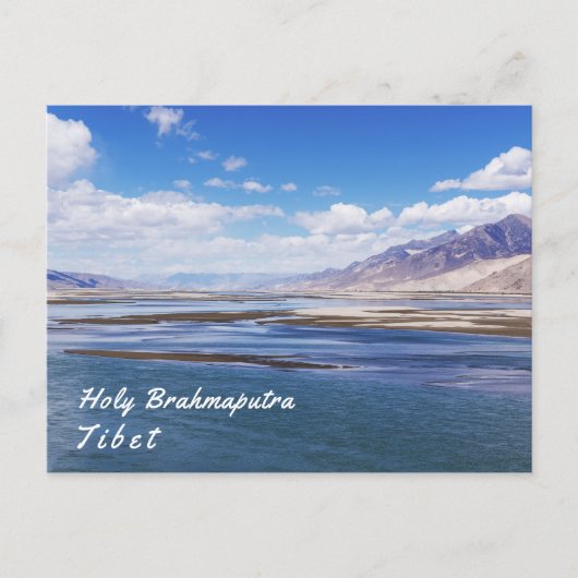 De rivier de Brahmaputra en het berglandschap - Ti Briefkaart (Voorkant)