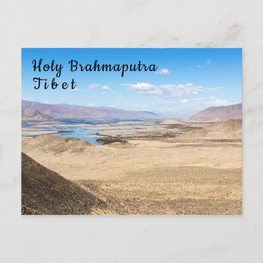 De rivier de Brahmaputra en het woestijnlandschap Briefkaart (Voorkant)