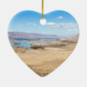 De rivier de Brahmaputra en het woestijnlandschap Keramisch Ornament (Achterkant)