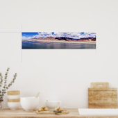 De rivier de Brahmaputra en het woestijnlandschap  Poster (Keuken)