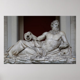 De rivier de Gods Tiber in het Vaticaan-museum Poster