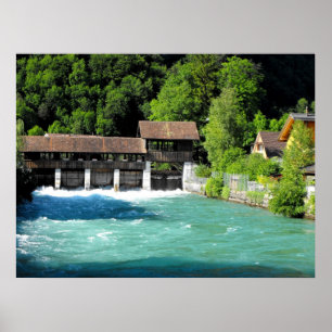De rivier de Interlaken in het westen van Zwitserl Poster