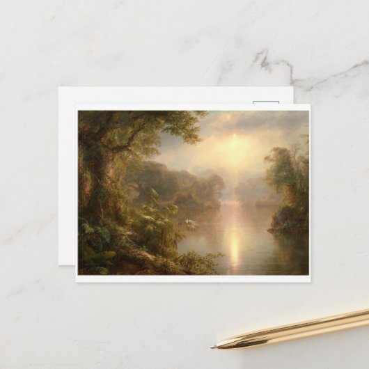 De rivier de Licht, de Frederic Edwin Church Briefkaart (Voorkant / Achterkant in situ)