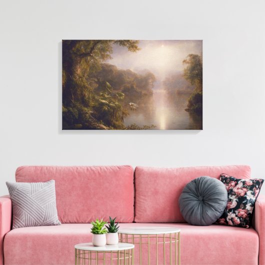 De rivier de Licht (morgen in de tropen) Canvas Afdruk (Insitu (Woonkamer))