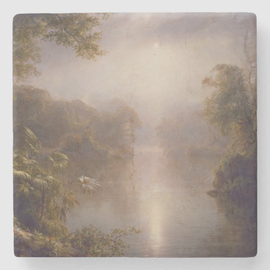De rivier de Licht (morgen in de tropen) Stenen Onderzetter (Voorkant)