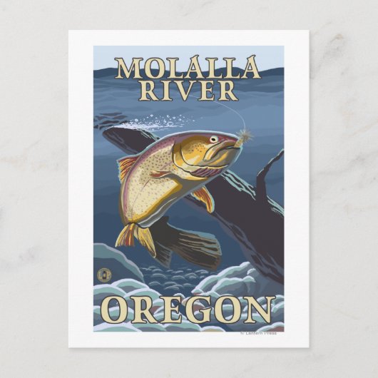 De rivier de Molalla Vist de doorsnede van de fore Briefkaart (Voorkant)