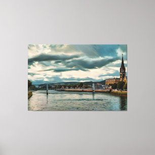 De rivier de Ness, Inverness Canvas Afdruk