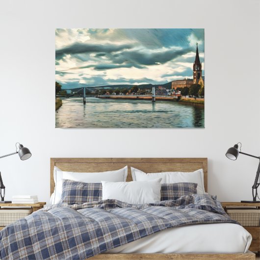 De rivier de Ness, Inverness Canvas Afdruk (Insitu (Slaapkamer))